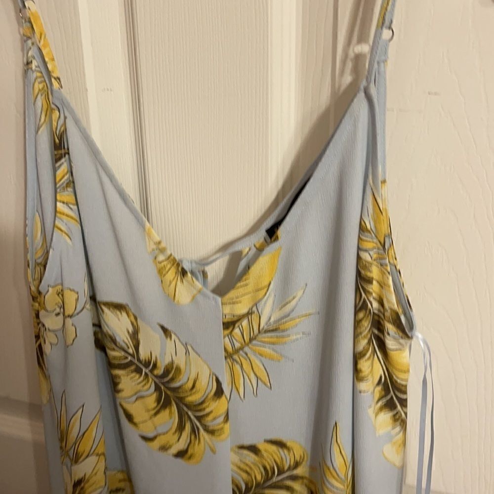 Mad For Love Blue with leaves Jumpsuit New - Picture 4 of 16